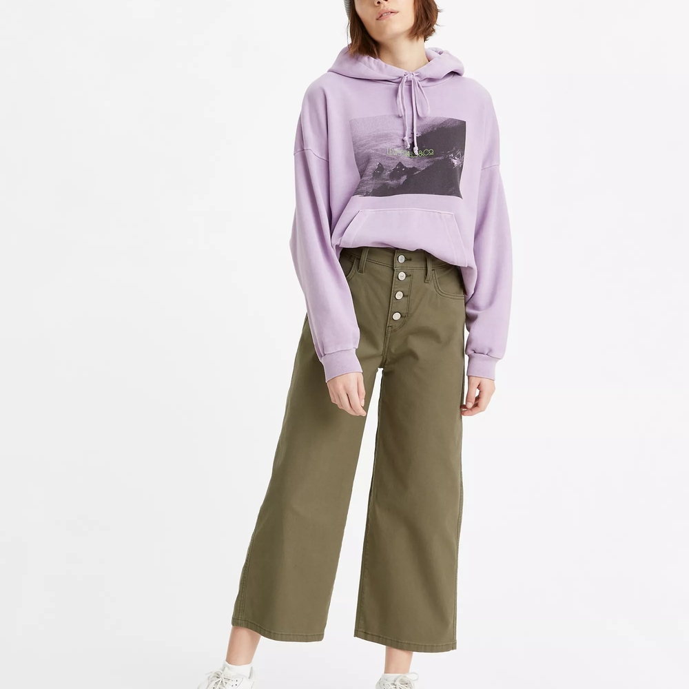 Levi's Mile High Green Cropped Wide Leg Pants - Size XS/S (25?)